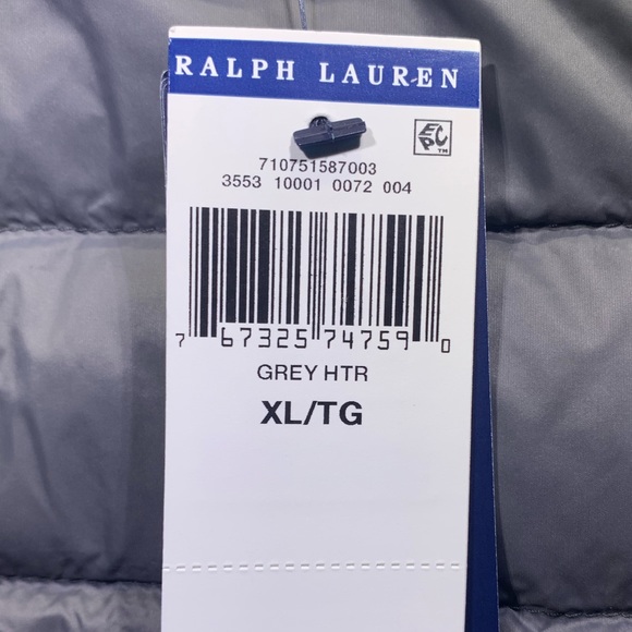 Polo Packable Puffer Vest Grey Heather - Picture 7 of 9